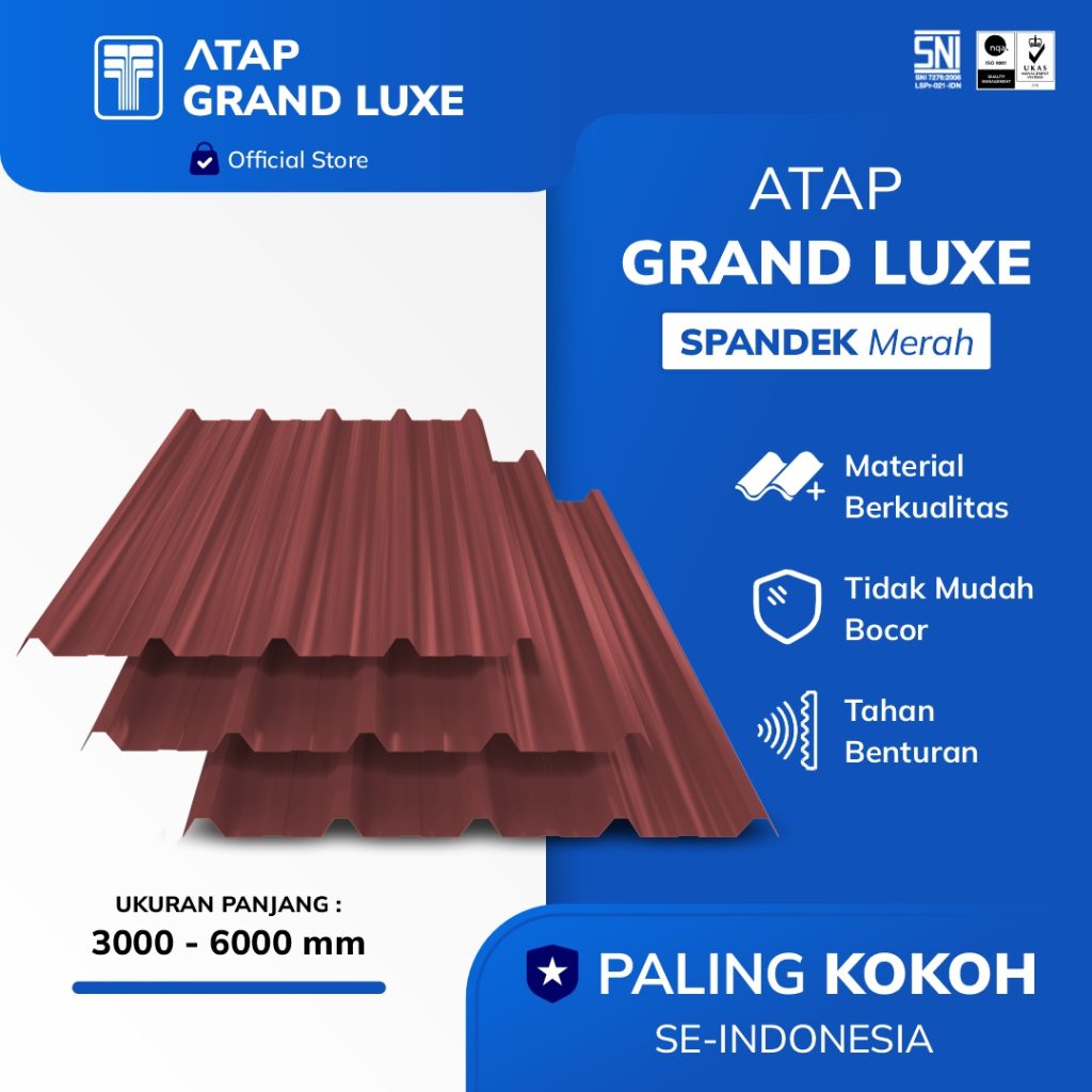 Atap Spandek Merah Grand Luxe - Atap Galvalum