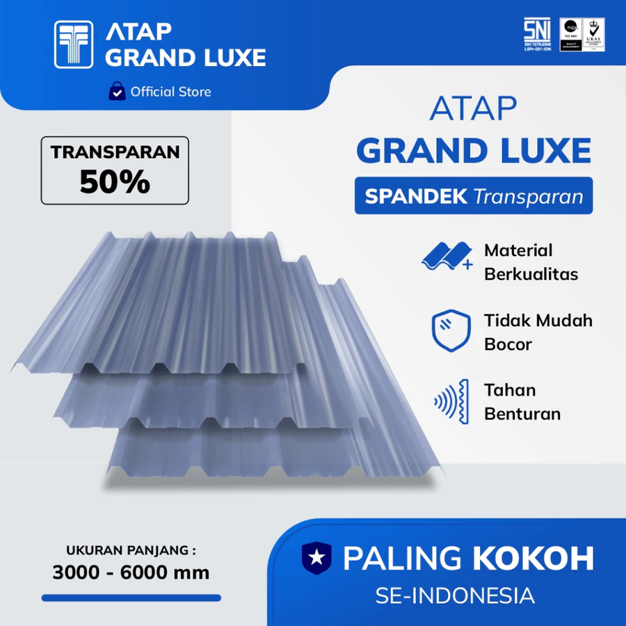atap spandek transparan grand luxe - atap galvalum